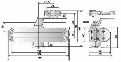 Ferme - porte TS 77 - Corps et bras standard