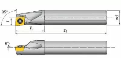 Barre d'alsage A-SCLC avec arrosage et plaquettes CCMT