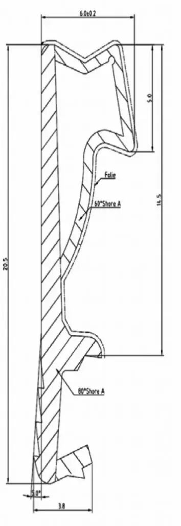 Joint en caoutchouc pour Cage de parage KVK - Modèle 800-1