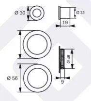 Kit poignée cuvette pour porte coulissante