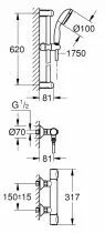 Ensemble thermostatique Tempesta G500 - 1 jet