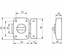 Verrou Alouette -  bouton tournant et cylindre