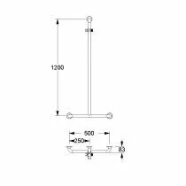 Main courante Eco Care avec barre support douchette