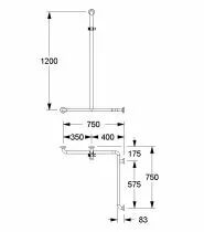 Main courante Eco Care avec barre support douchette