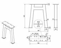 Piétement de banc forme H