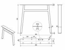 Piètement de table forme H