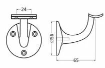 Support de rampe aluminium - concave