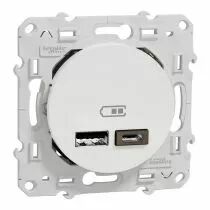 Gamme Odace - blanc - prise double Usb A+C