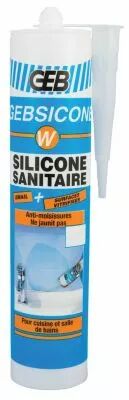 Silicone sanitaire W Gebsicone - surfaces vitrifies et mail