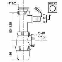 Siphon évier réglable avec prise MAL