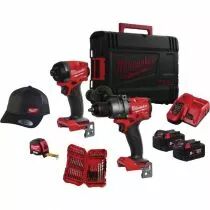 Kit 2 outils 18 V + accessoires + casquette logottée