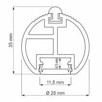 Profil de penderie rond pour ruban Led