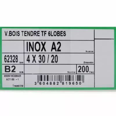 Tte fraise pointe biseau - inox A2